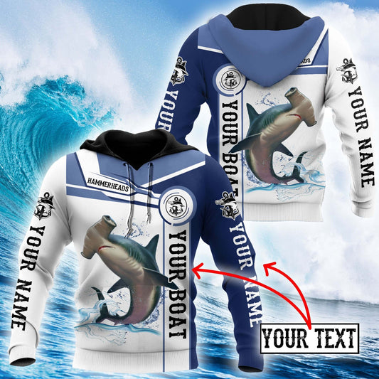 Hammerhead Shark Fishing Team Hoodie For Lake Days Outdoor Travel And Thoughtful Angler Gifting