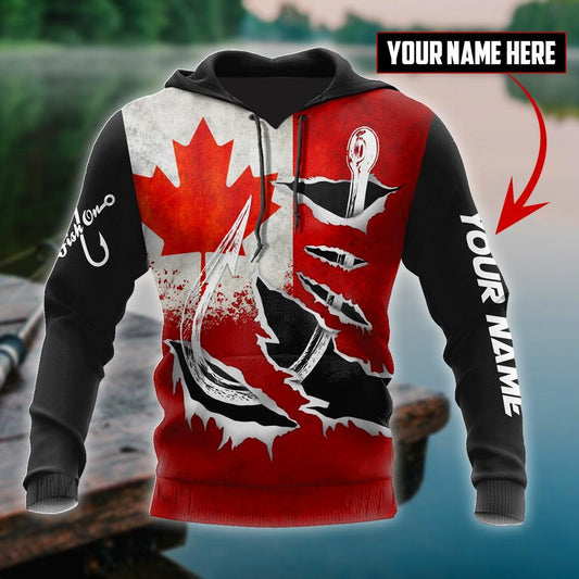 Fishing Passion Canada Hoodie For Fishing Trips Weekend Outings And Relaxed Casual Wear