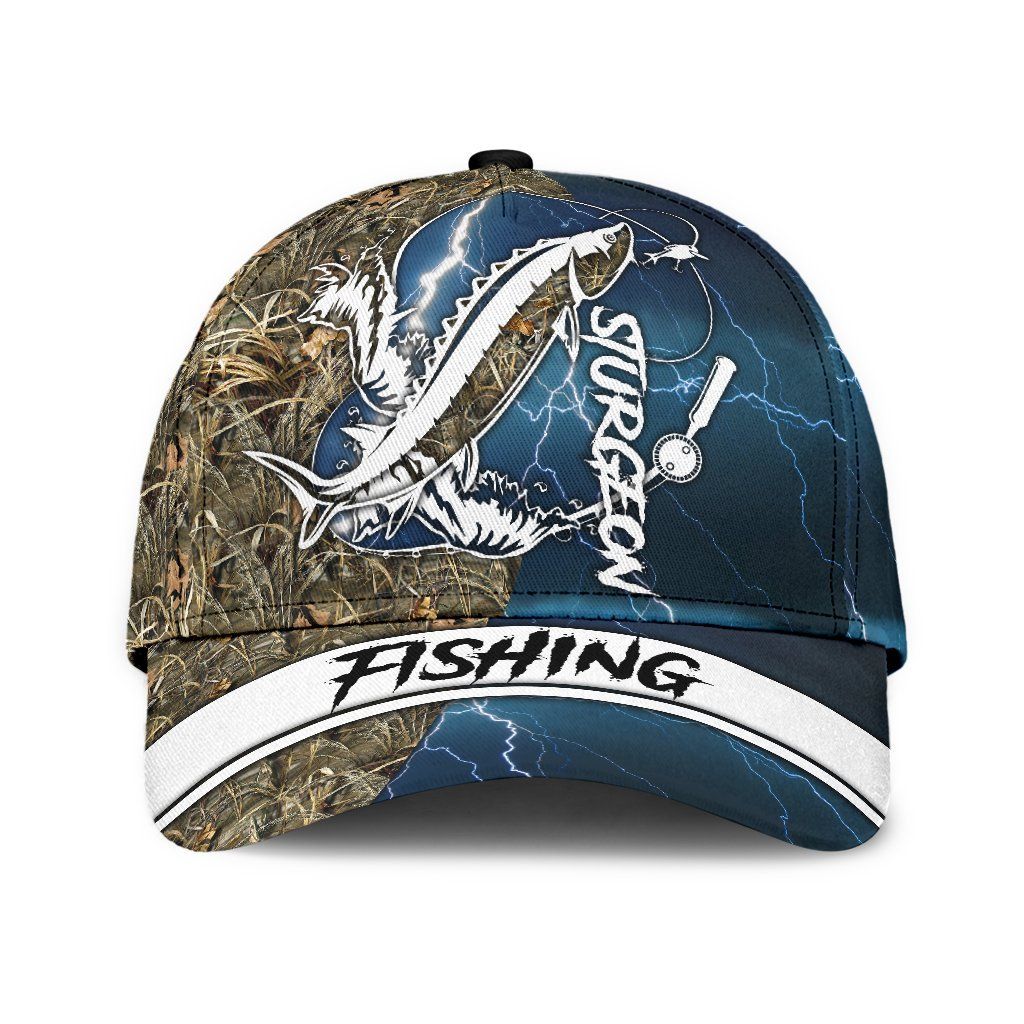 Sturgeon Fishing Hook 3D Design Classic Cap For Daily Comfort Outdoor Fun And Weekend Vacations