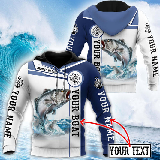 Striped Bass Fishing Hoodie For Fishermen Camping Adventures And Comfortable Streetwear