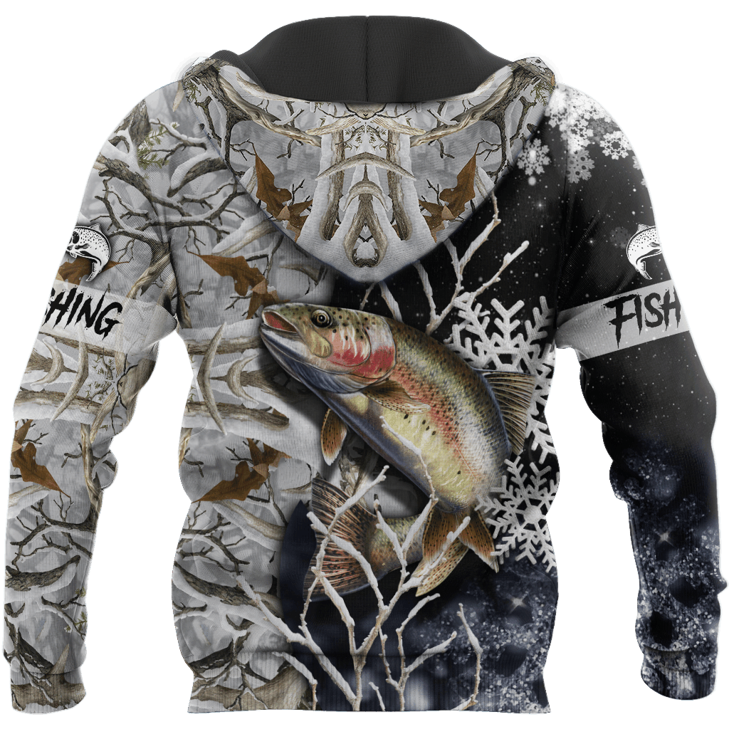 Trout Salmon Ice Fishing Hoodie For Weekend Fishing Outdoor Comfort And Everyday Outfits