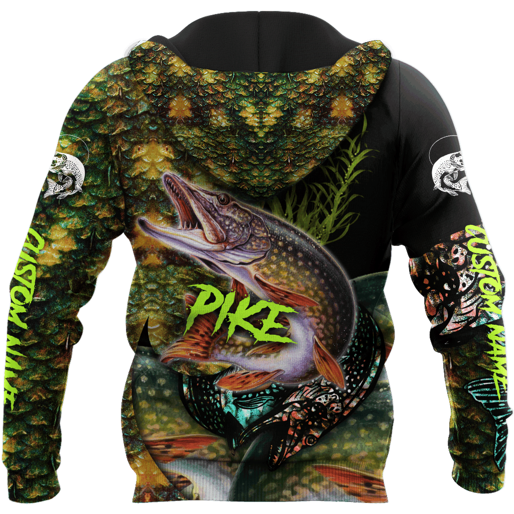 Northern Pike Skin Fishing Hoodie For Angling Enthusiasts Travel Days And Relaxed Daily Wear