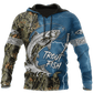 Blue Trout Fishing Tattoo Camo Hoodie For Anglers Outdoor Adventures Travel And Everyday Comfort
