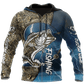 Blue Bass Fishing Sport Hoodie For Weekend Fishing Outdoor Comfort And Everyday Outfits