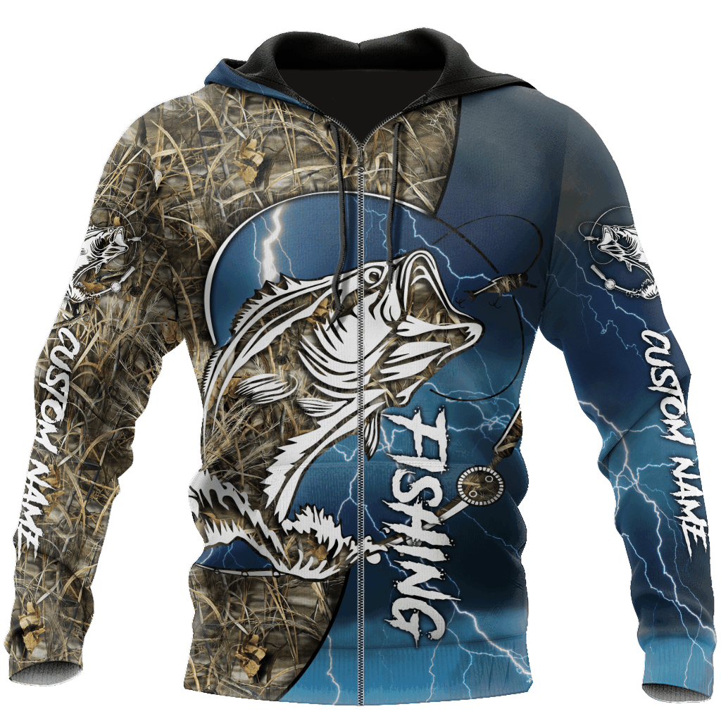 Blue Bass Fishing Sport Hoodie For Weekend Fishing Outdoor Comfort And Everyday Outfits