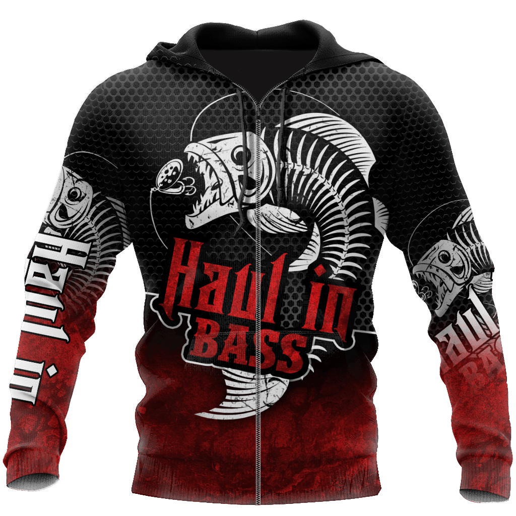 Red Haul Bass Fishing Reaper Hoodie For Angling Enthusiasts Travel Days And Relaxed Daily Wear