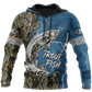 Blue Trout Fishing Tattoo Camo Hoodie For Anglers Outdoor Adventures Travel And Everyday Comfort