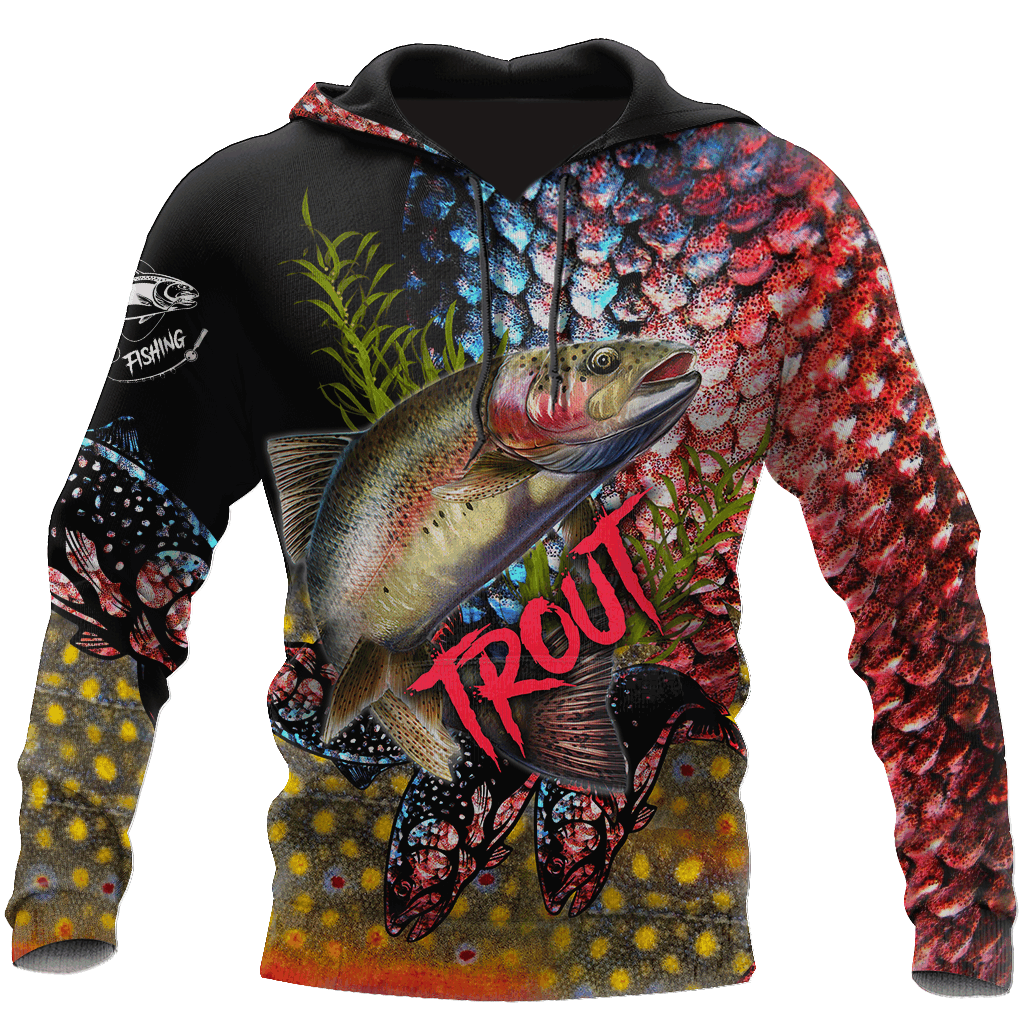 Trout Salmon Fishing Skin Camo Hoodie For Fishing Trips Weekend Outings And Relaxed Casual Wear