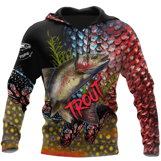 Trout Salmon Fishing Skin Camo Hoodie For Fishing Trips Weekend Outings And Relaxed Casual Wear