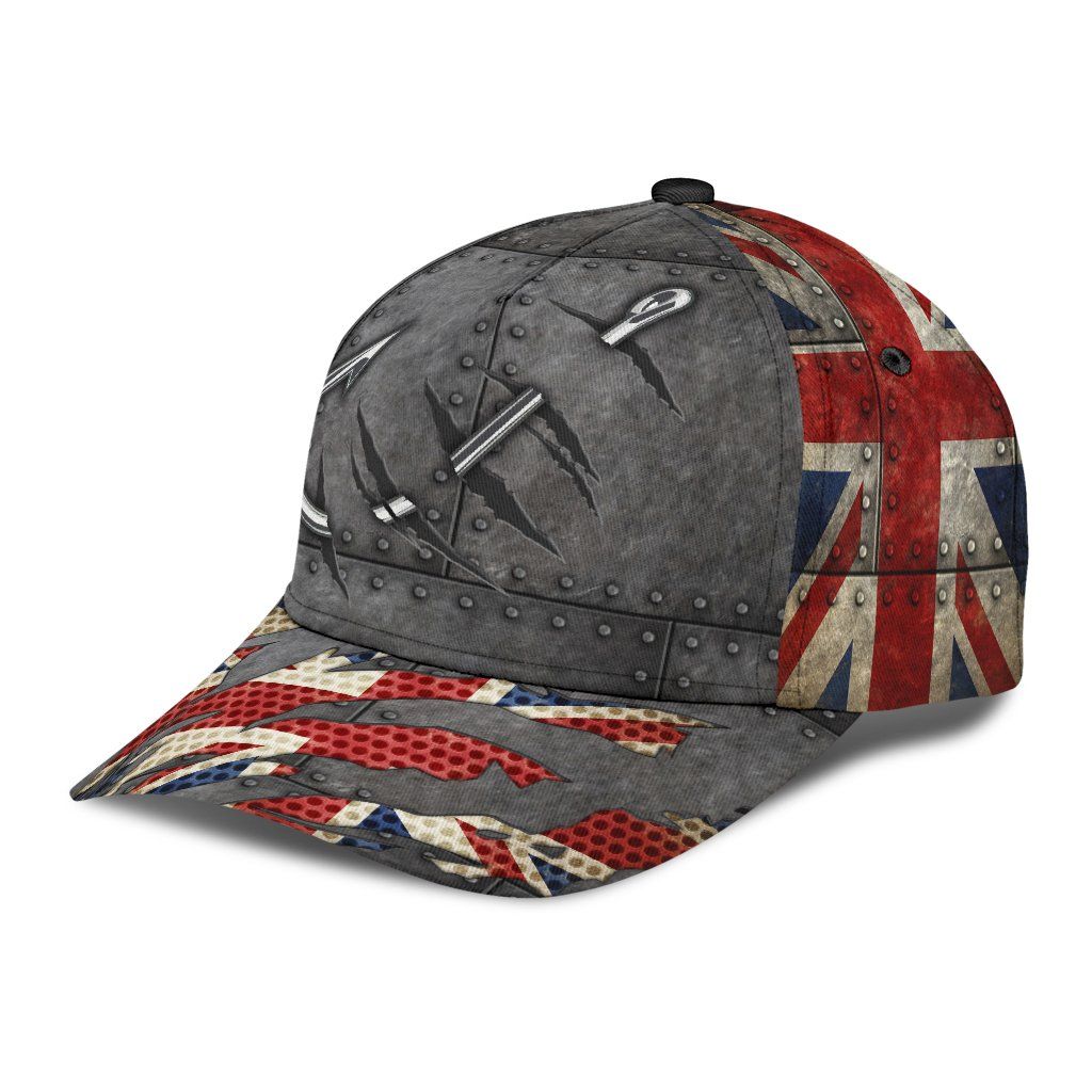 United Kingdom Fishing Hook 3D Design Classic Cap For Relaxed Outfits Outdoor Events And Holiday Trips