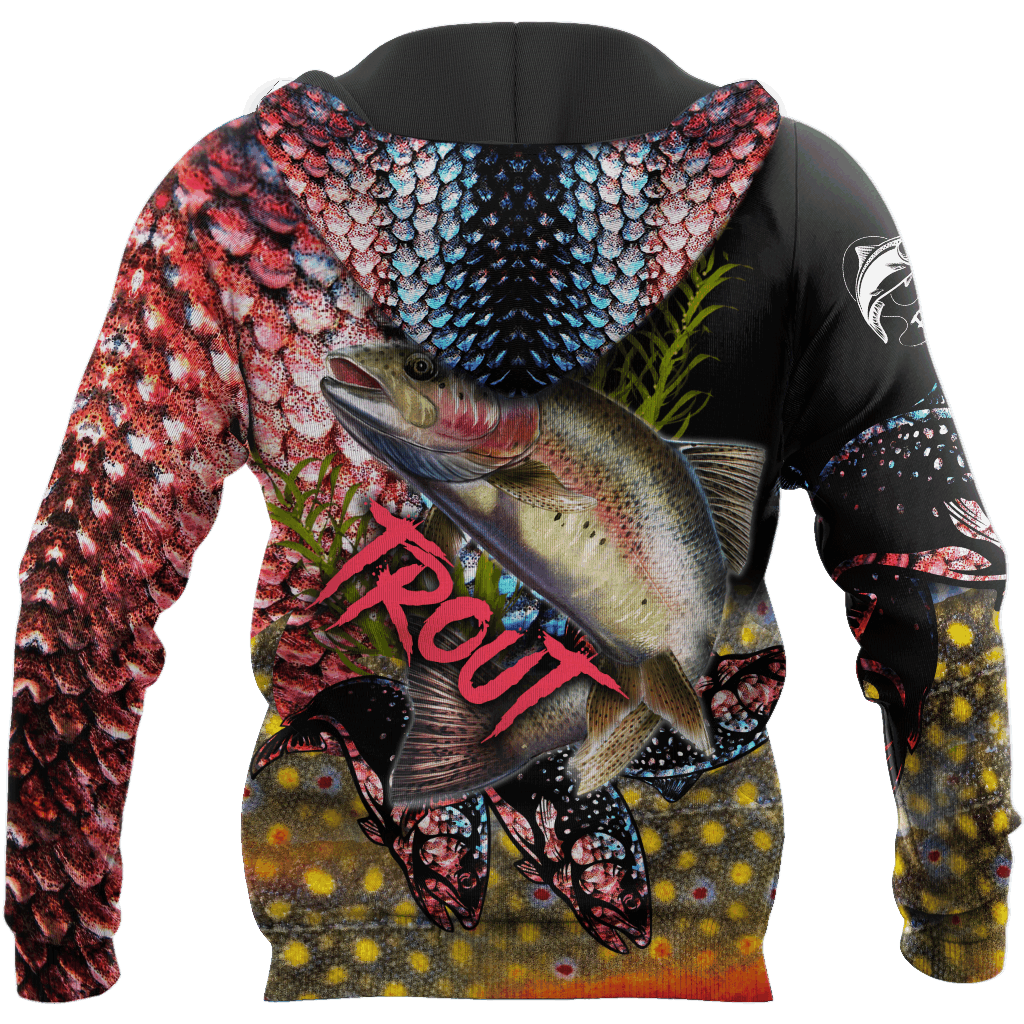 Trout Salmon Fishing Skin Camo Hoodie For Fishing Trips Weekend Outings And Relaxed Casual Wear