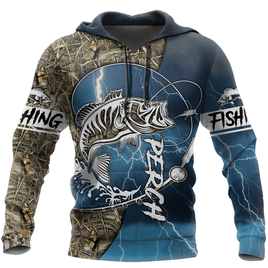 Blue Perch Fishing Hook Up Hoodie For Fishing Adventures Camping Travel And Casual Gift Ideas