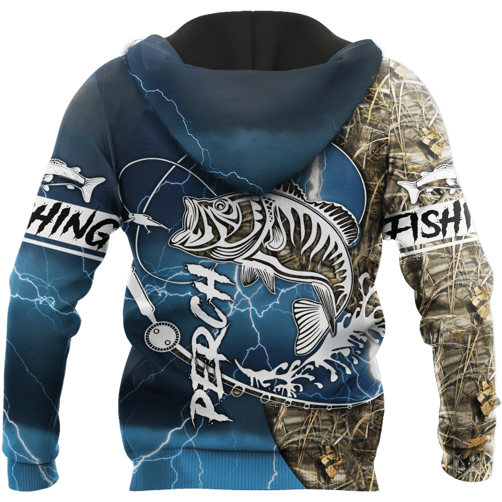 Blue Perch Fishing Hook Up Hoodie For Fishing Adventures Camping Travel And Casual Gift Ideas