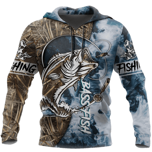 Sea Bass Fishing Hook Up Gear Hoodie For Lakeside Adventures Casual Streetwear And Seasonal Travel