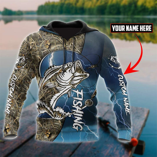 Blue Bass Fishing Sport Hoodie For Weekend Fishing Outdoor Comfort And Everyday Outfits