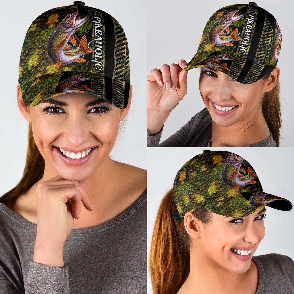 Northern Pike Fishing Hook 3D Design Classic Cap For Summer Outings Festivals And Relaxed Daily Wear