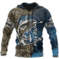 Cod Fishing Sport Camo Tattoo Hoodie For Fishing Adventures Camping Travel And Casual Gift Ideas