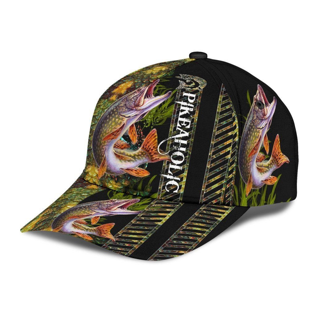 Northern Pike Fishing Hook 3D Design Classic Cap For Summer Outings Festivals And Relaxed Daily Wear