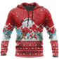 Red Santa Fishing Yolo Christmas Hoodie For Festive Days Casual Adventures And Thoughtful Seasonal Gifting