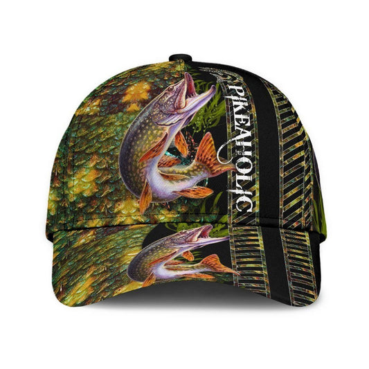 Northern Pike Fishing Hook 3D Design Classic Cap For Summer Outings Festivals And Relaxed Daily Wear