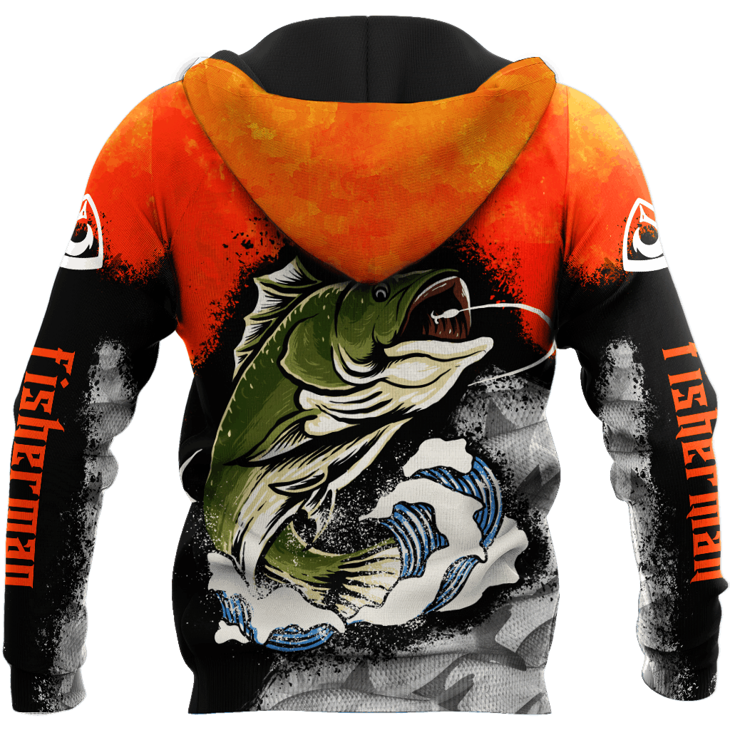 Orange Fisherman Big Game Fishing Hoodie For River Adventures Outdoor Events And Everyday Style