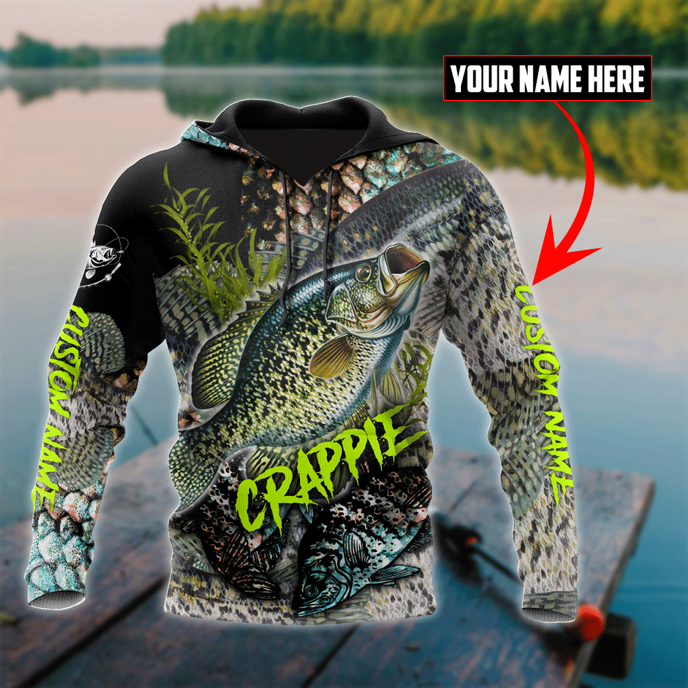Crappie Fishing Skin Hoodie For Coastal Fishing Trips Casual Outfits And Weekend Travel