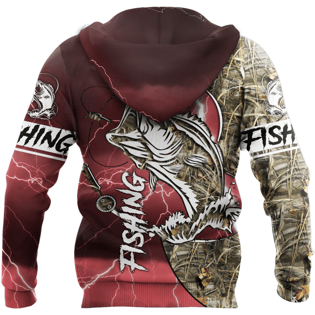 Red Bass Fishing Sport Hoodie For River Adventures Outdoor Events And Everyday Style