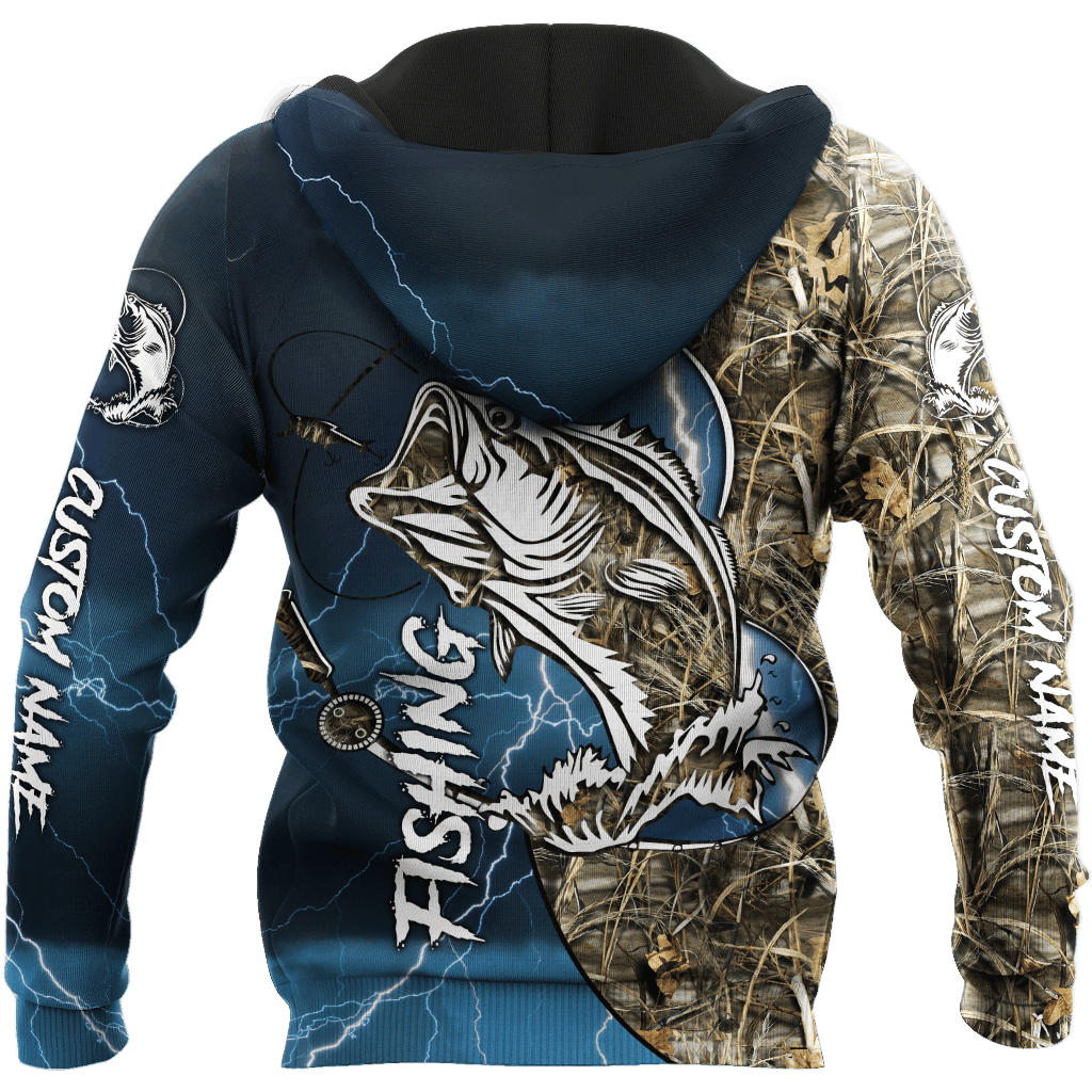 Blue Bass Fishing Sport Hoodie For Weekend Fishing Outdoor Comfort And Everyday Outfits