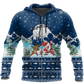 Blue Santa Fishing Yolo Hoodie For Holiday Parties Weekend Outings And Cheerful Gift Giving