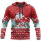 Red Santa Fishing Yolo Christmas Hoodie For Festive Days Casual Adventures And Thoughtful Seasonal Gifting