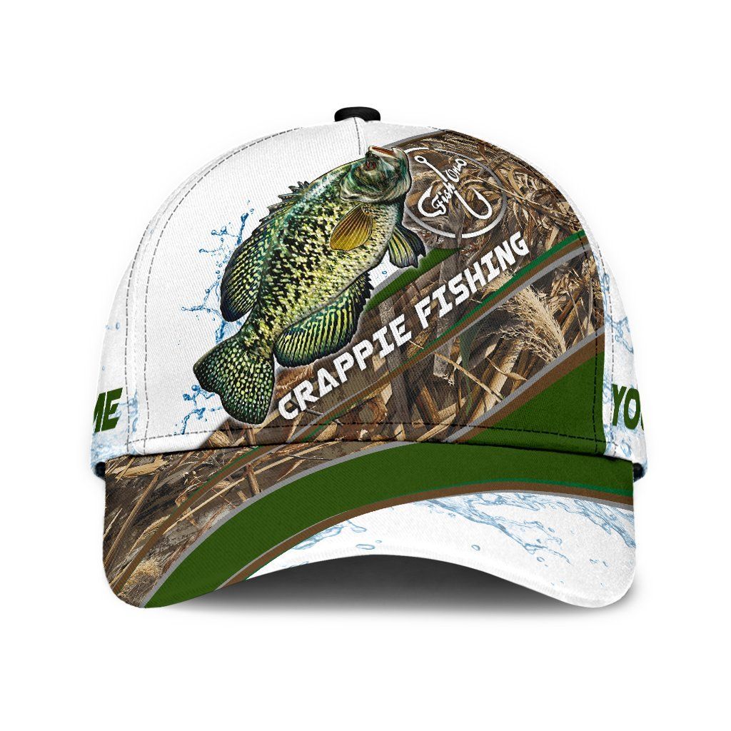 Custom Name Crappie Fishing Hook 3D Design Classic Cap For Casual Outfits Vacations And Everyday Styling