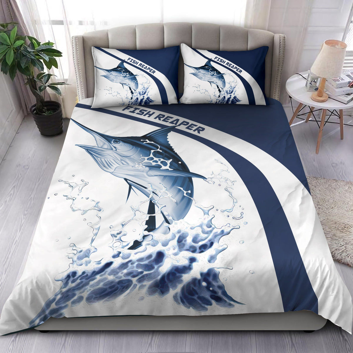 Marlin Fishing Hobby Bedding Cover For Outdoor Lover Bedroom Decor