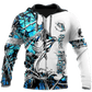 Blue Bass Fishing Sport Camo Tattoo Hoodie For Weekend Fishing Outdoor Comfort And Everyday Outfits