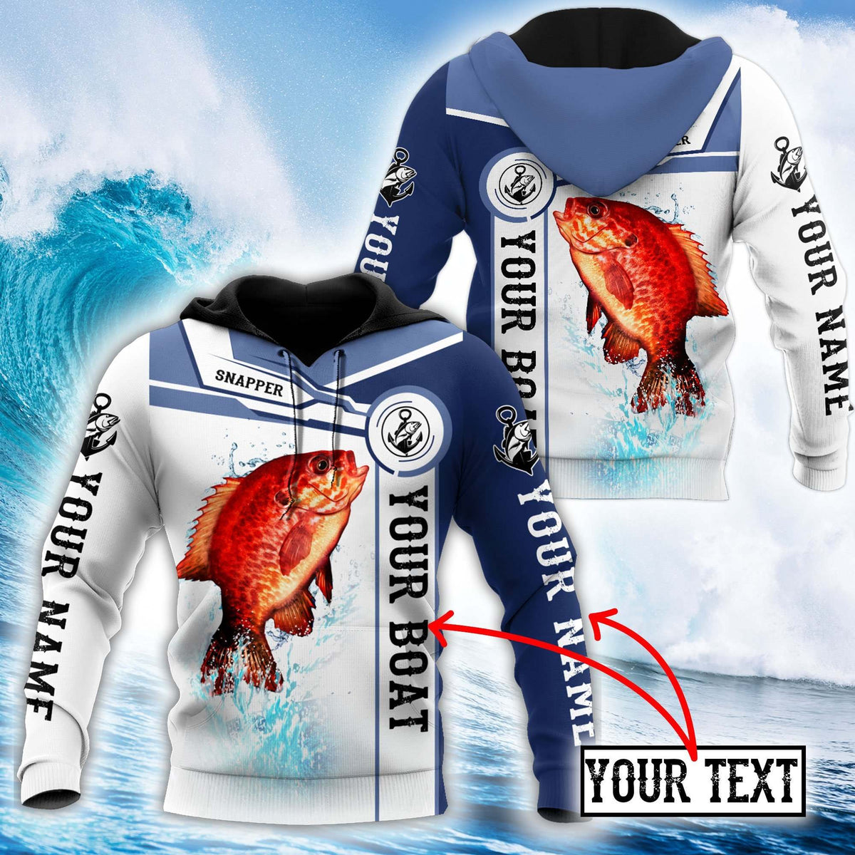 Snapper Fishing Hoodie For Anglers Outdoor Adventures Travel And Everyday Comfort