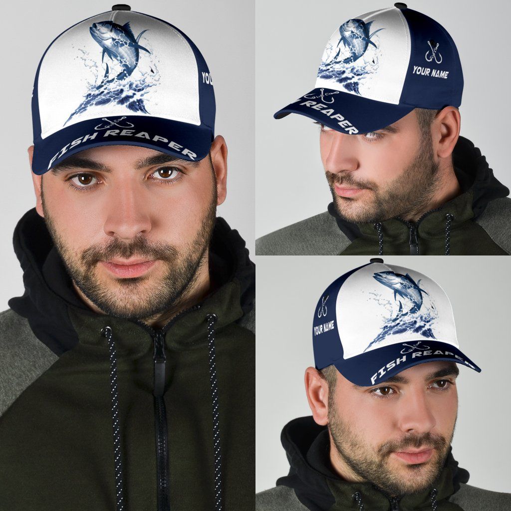 Custom Name Tuna Fishing Hook 3D Design Classic Cap For Vacation Style Outdoor Activities And Daily Comfort