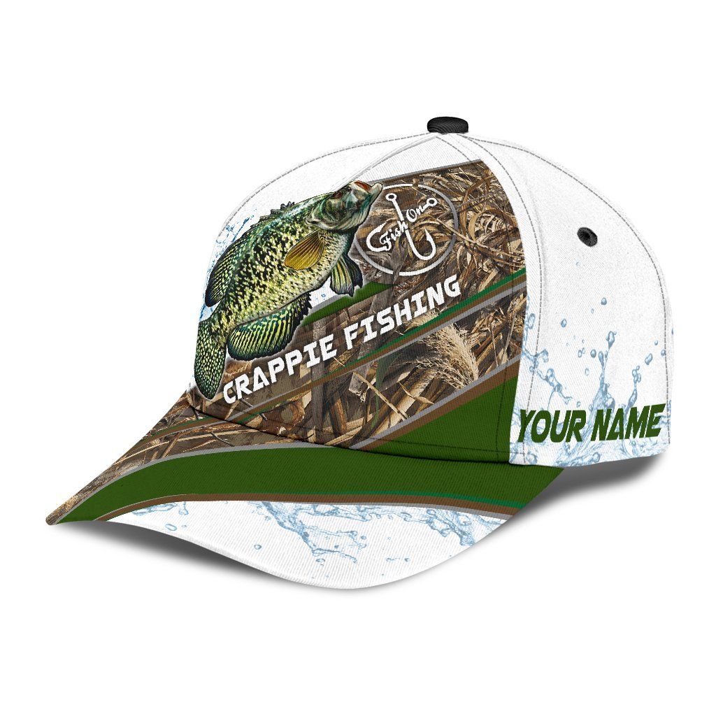 Custom Name Crappie Fishing Hook 3D Design Classic Cap For Casual Outfits Vacations And Everyday Styling