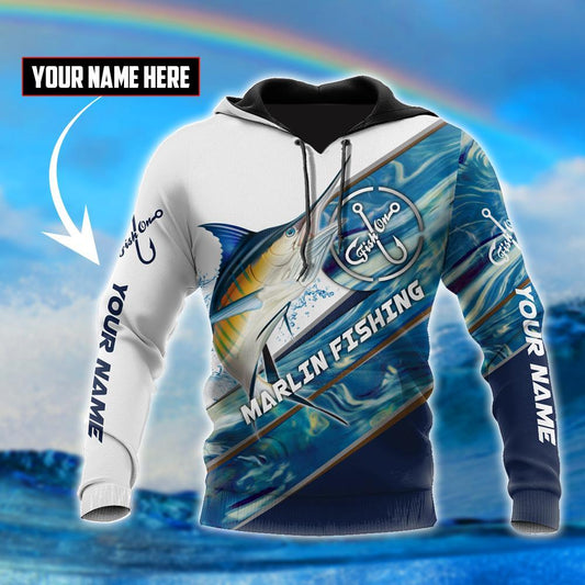 Marlin Fishing Camo Hoodie For Anglers Nature Trips Holidays And Relaxed Layering