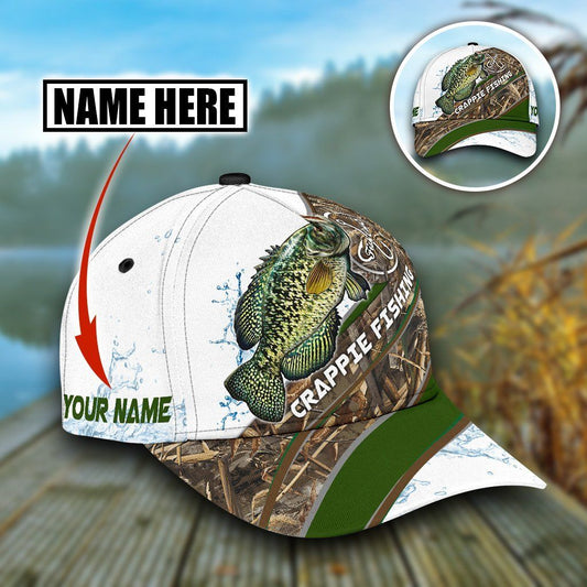 Custom Name Crappie Fishing Hook 3D Design Classic Cap For Casual Outfits Vacations And Everyday Styling