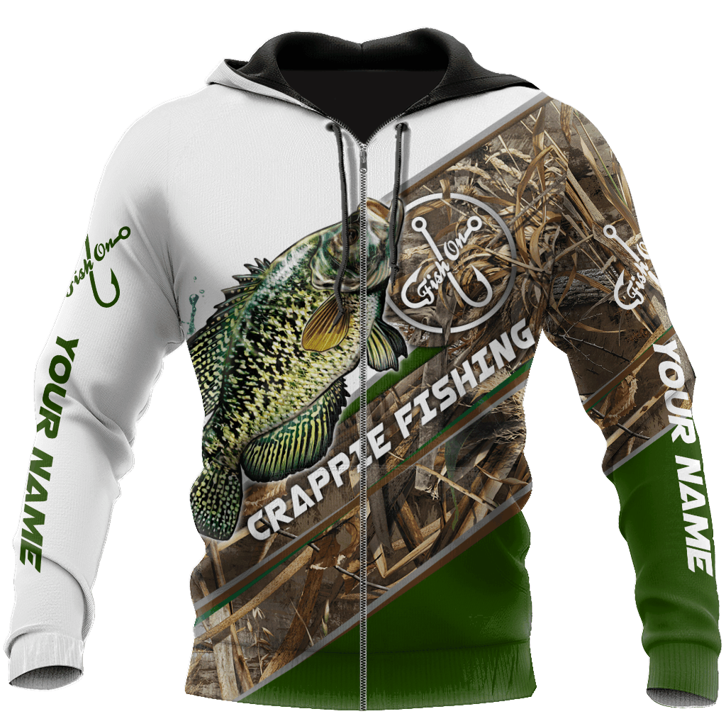 Crappie Fishing Camo Hoodie For Fishing Adventures Camping Travel And Casual Gift Ideas
