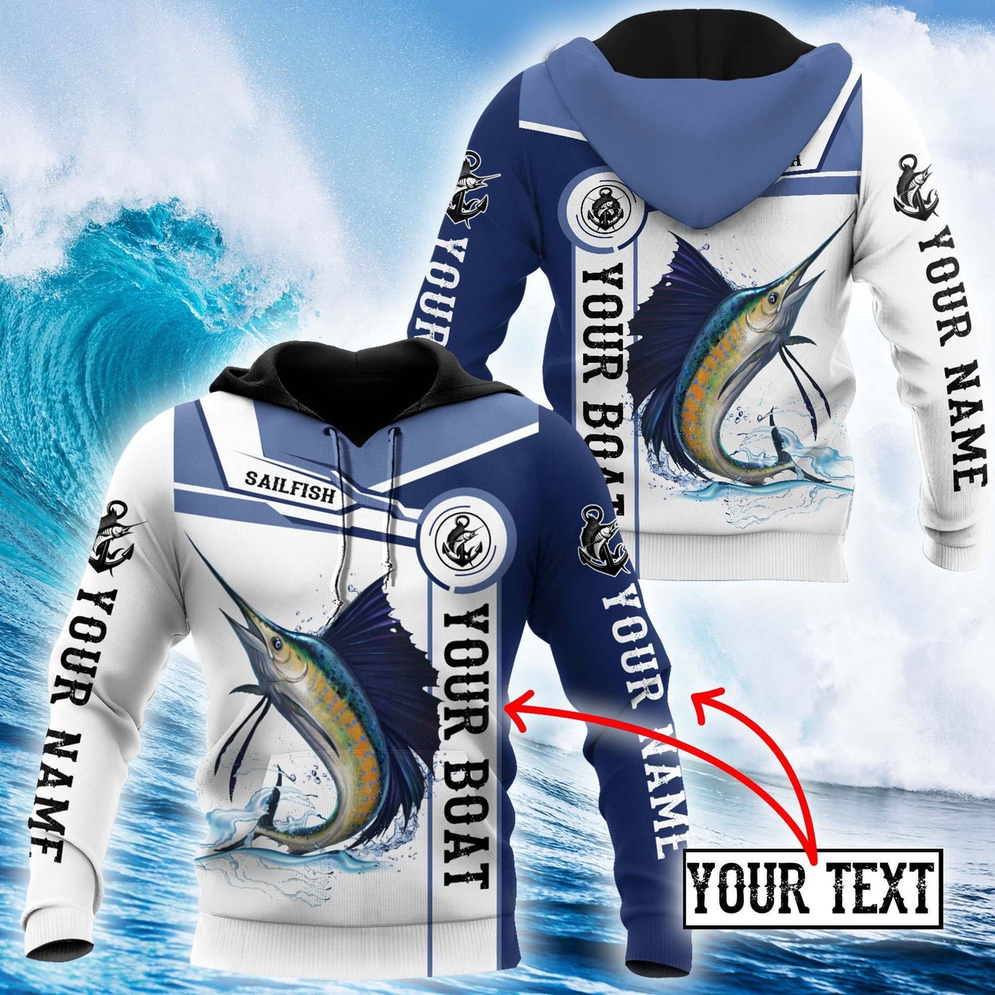 Sailfish Fishing Hoodie For Angling Enthusiasts Travel Days And Relaxed Daily Wear