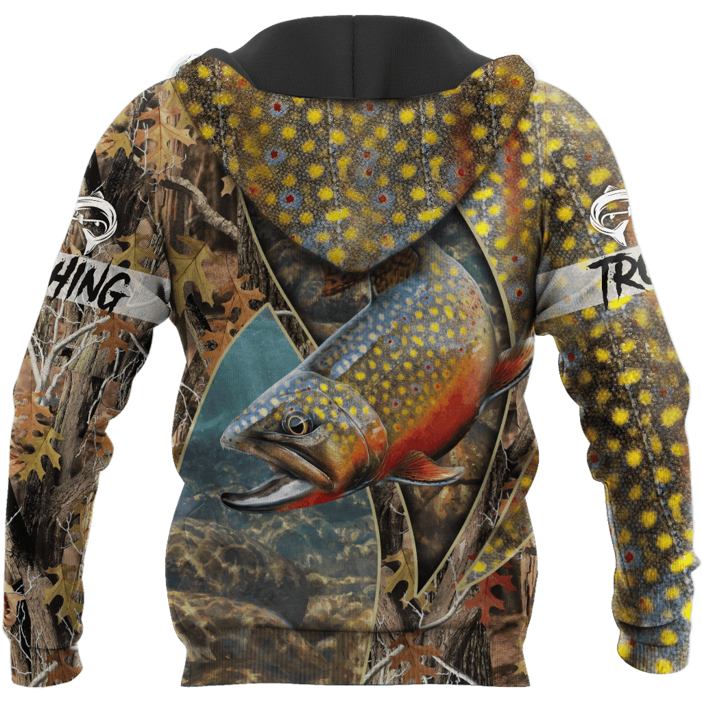 Trout Salmon Fishing Underwater Camo Hoodie For Fishing Adventures Camping Travel And Casual Gift Ideas
