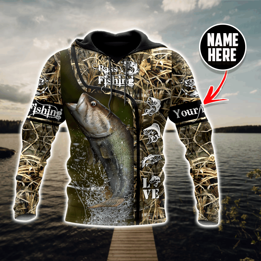 Bass Fishing Water Camo Hoodie For Anglers Outdoor Adventures Travel And Everyday Comfort