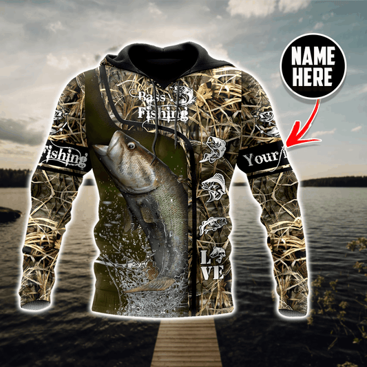 Bass Fishing Water Camo Hoodie For Anglers Outdoor Adventures Travel And Everyday Comfort