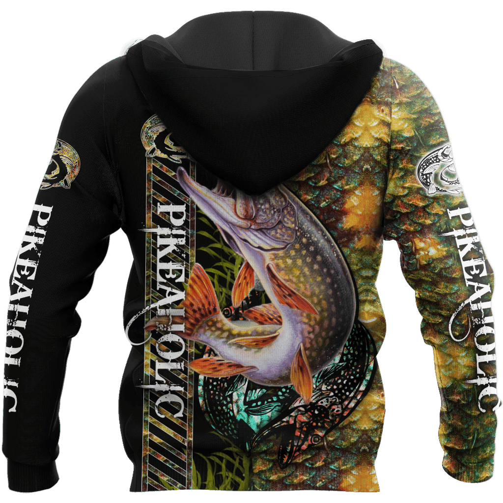 Fishing Enthusiast Northern Pike Camo Hoodie For Coastal Fishing Trips Casual Outfits And Weekend Travel