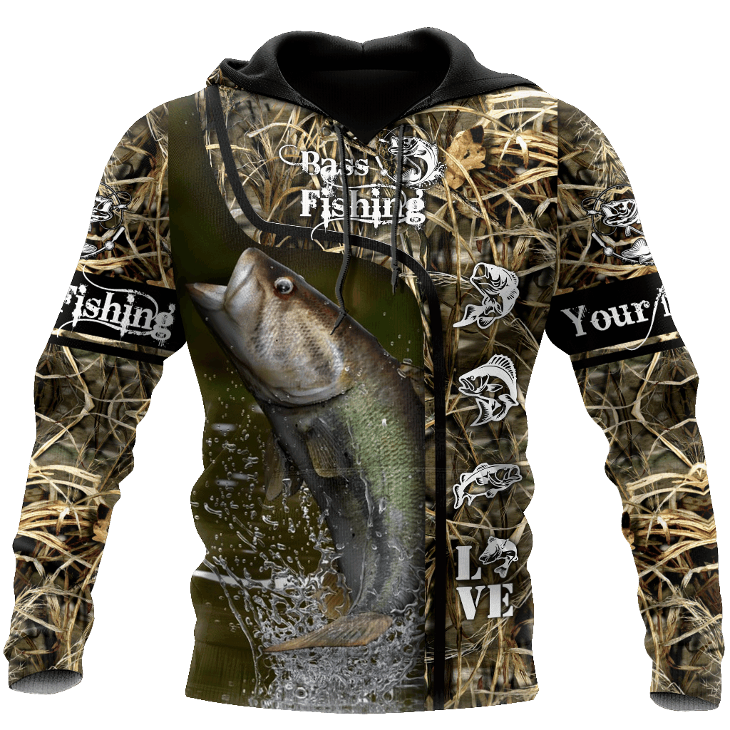 Bass Fishing Water Camo Hoodie For Anglers Outdoor Adventures Travel And Everyday Comfort