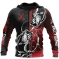 Red Bass Fishing Tattoo Hoodie For Lakeside Adventures Casual Streetwear And Seasonal Travel