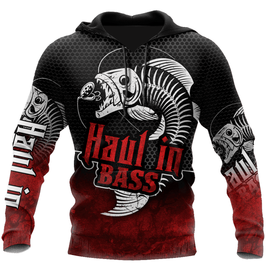 Red Haul Bass Fishing Reaper Hoodie For Angling Enthusiasts Travel Days And Relaxed Daily Wear