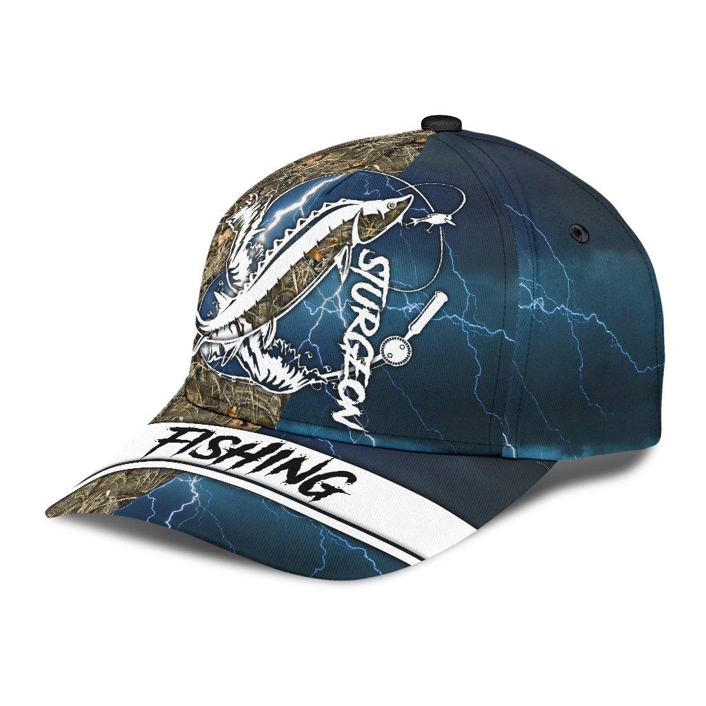 Sturgeon Fishing Hook 3D Design Classic Cap For Daily Comfort Outdoor Fun And Weekend Vacations