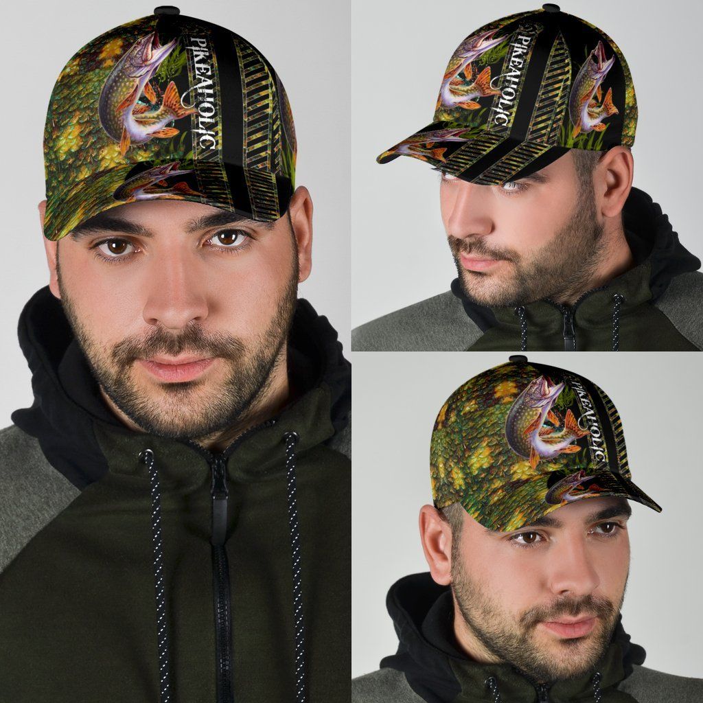 Northern Pike Fishing Hook 3D Design Classic Cap For Summer Outings Festivals And Relaxed Daily Wear