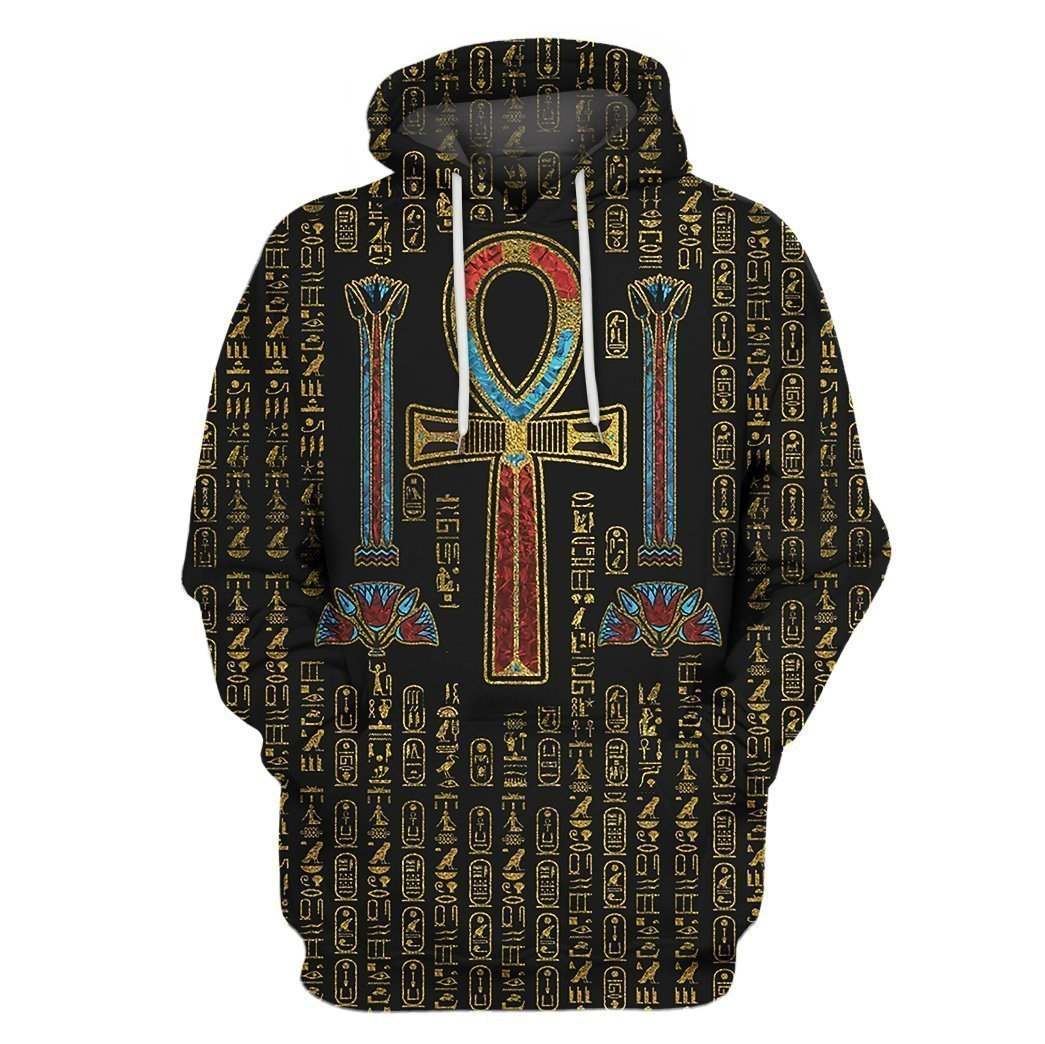 Egyptian Ankh Cross Hoodie For Faith Centered Activities Weekend Travel And Gift Giving